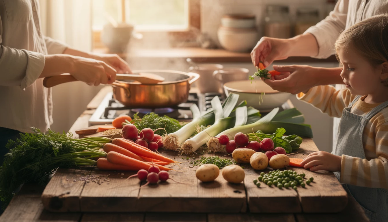 Menu de mars : 3 recettes familiales avec les premiers légumes bio